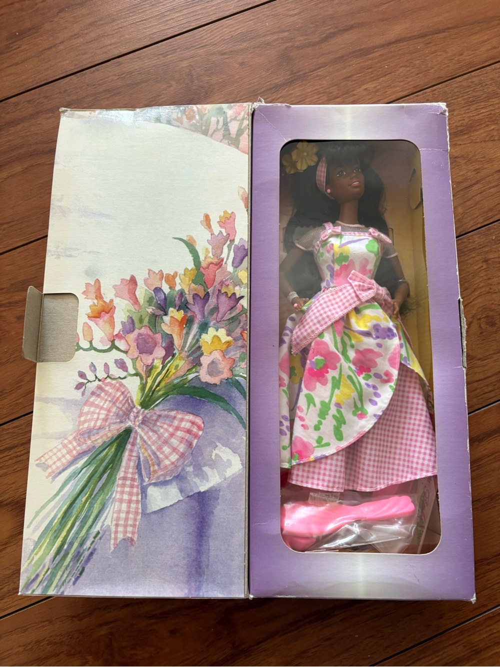 Vintage Avon Barbie Floral Doll in Pink, Yellow, Green and Purple